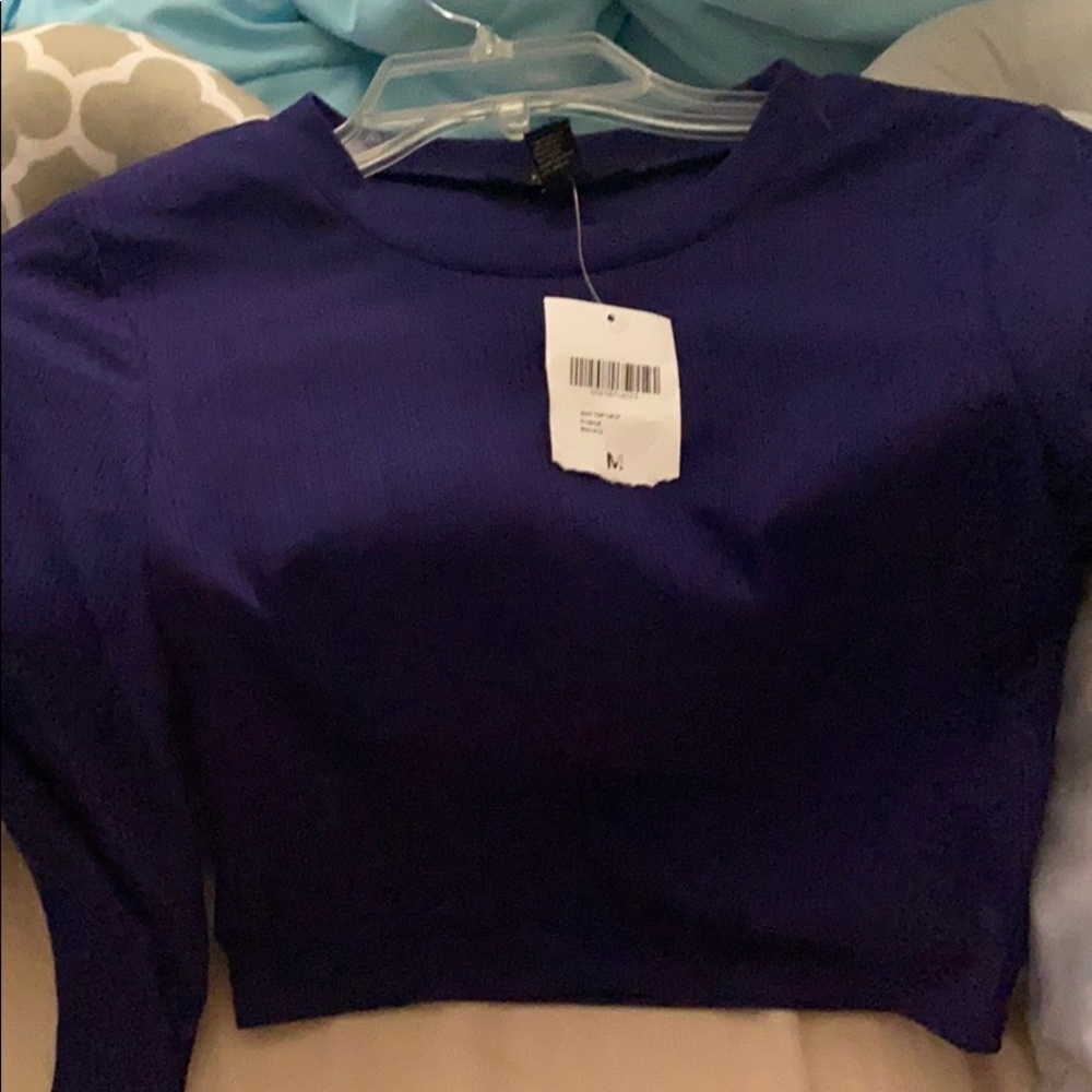 Forever 21 dark purple crop top - Picture 2 of 2